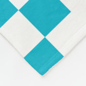 Couverture Polaire Patchwork Domino - Blanc et Aqua Blue (Coin)