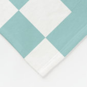 Couverture Polaire Patchwork Domino - Bleu clair vert et blanc (Coin)