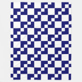 Couverture Polaire Patchwork Domino - Deep Navy Blue and White (Devant)