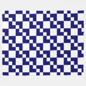 Couverture Polaire Patchwork Domino - Deep Navy Blue and White (Devant (Horizontal))
