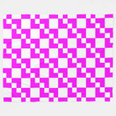 Couverture Polaire Patchwork Domino - Magenta et blanc (Devant (Horizontal))