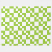 Couverture Polaire Patchwork Domino - Martian Green et White (Devant (Horizontal))