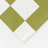 Couverture Polaire Patchwork Domino - Olive et blanc (Coin)