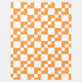 Couverture Polaire Patchwork Domino - Orange clair et blanc (Devant)