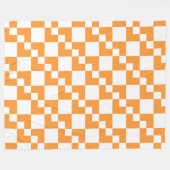 Couverture Polaire Patchwork Domino - Orange clair et blanc (Devant (Horizontal))