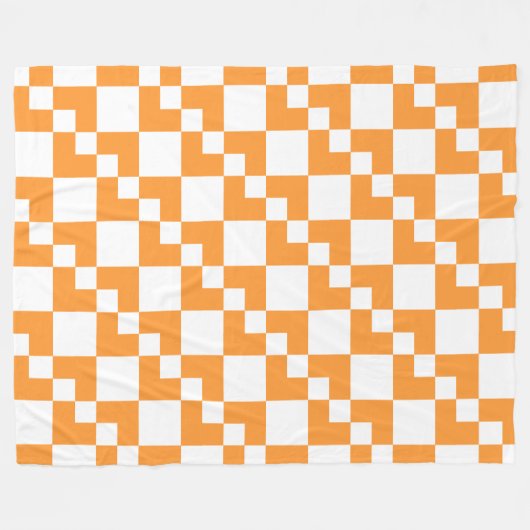 Couverture Polaire Patchwork Domino - Orange clair et blanc (Devant (Horizontal))