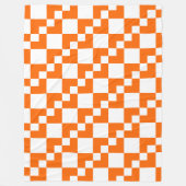 Couverture Polaire Patchwork Domino - Orange et blanc (Devant)