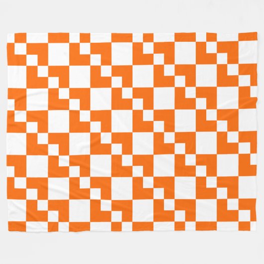 Couverture Polaire Patchwork Domino - Orange et blanc (Devant (Horizontal))