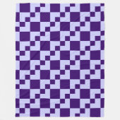 Couverture Polaire Patchwork Domino - Poudre bleu et violet profond (Devant)