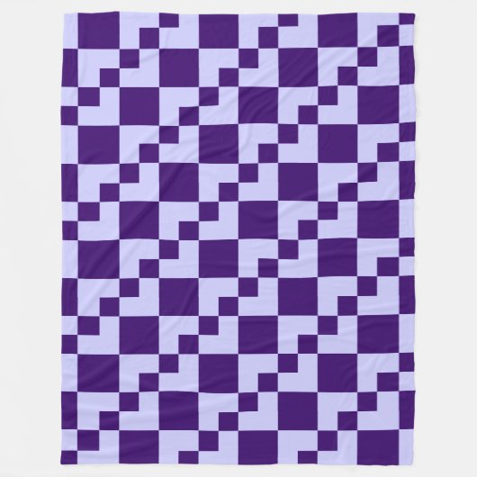 Couverture Polaire Patchwork Domino - Poudre bleu et violet profond (Devant)