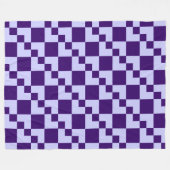 Couverture Polaire Patchwork Domino - Poudre bleu et violet profond (Devant (Horizontal))