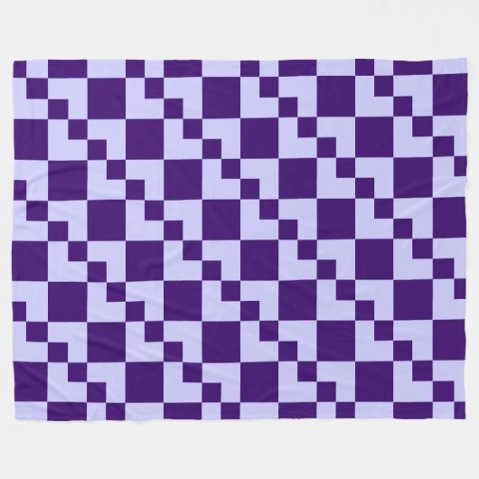Couverture Polaire Patchwork Domino - Poudre bleu et violet profond (Devant (Horizontal))