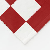 Couverture Polaire Patchwork Domino - Ruby Rouge et blanc (Coin)