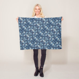 Couverture Polaire Patchwork Faux Denim