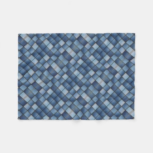 Couverture Polaire Patchwork Faux Denim (Devant (Horizontal))