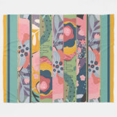 Couverture Polaire Patchwork floral Abstrait (Devant (Horizontal))
