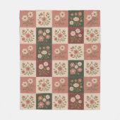 Couverture Polaire Patchwork floral rustique sans couture (Devant)