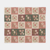 Couverture Polaire Patchwork floral rustique sans couture (Devant (Horizontal))