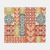 Couverture Polaire Patchwork géométrique Ethnic Motif sans fil (Devant (Horizontal))