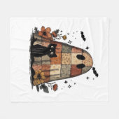 Couverture Polaire Patchwork Halloween Ghost chat noir Essential T-Sh (Devant (Horizontal))