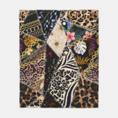 Couverture Polaire Patchwork Leopard : Ethnic Lining Design. (Devant)