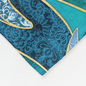 Couverture Polaire Patchwork Manta Rays en Sapphire bleu turquoise (Coin)
