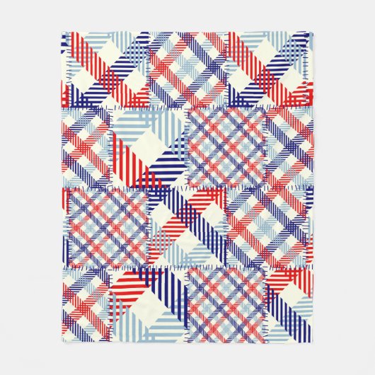 Couverture Polaire Patchwork Plaid Classique : Motif Carré (Devant)