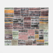 Couverture Polaire Patchwork Quilt Collage Impression transparente. (Devant (Horizontal))