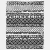 Couverture Polaire Patchwork rayé noir et blanc avec dentelle (Devant)