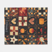 Couverture Polaire Patchwork rustique | Art populaire Motif de courte (Devant (Horizontal))