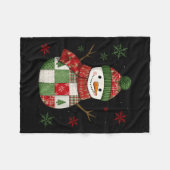 Couverture Polaire Patchwork Snowman Retro Funny Christmas Snowman Ho (Devant (Horizontal))