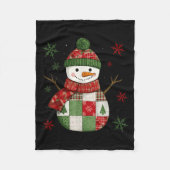 Couverture Polaire Patchwork Snowman Retro Funny Christmas Snowman Ho (Devant)