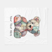 Couverture Polaire Patchwork Style bébé Ours et coeur Motif (Devant (Horizontal))
