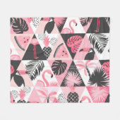 Couverture Polaire Patchwork Tropical : Flamant rose Watermelon Seaml (Devant (Horizontal))