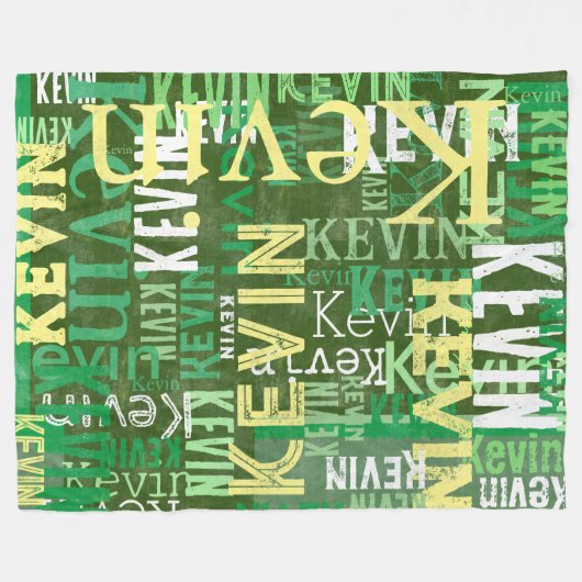Couverture Polaire Patchwork vert de noms Style urbain (Devant (Horizontal))