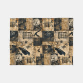 Couverture Polaire Patchwork victorien gothique d'Halloween (Devant (Horizontal))