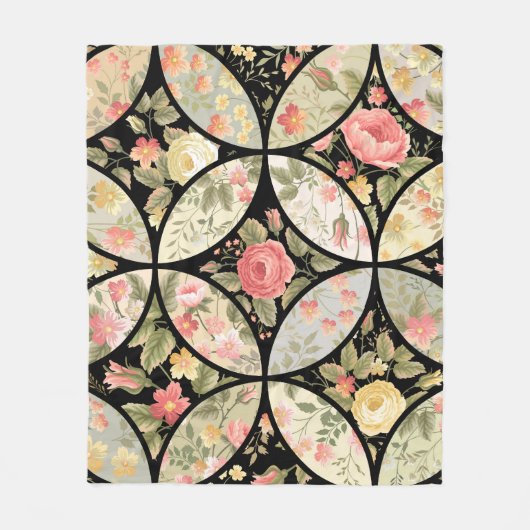 Couverture Polaire Patchwork Vintage Motif sans couture (Devant)