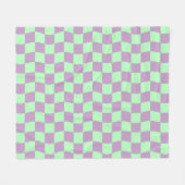Couverture Polaire Pâte violet vert Wavy Checkerboard Imprimer (Devant (Horizontal))