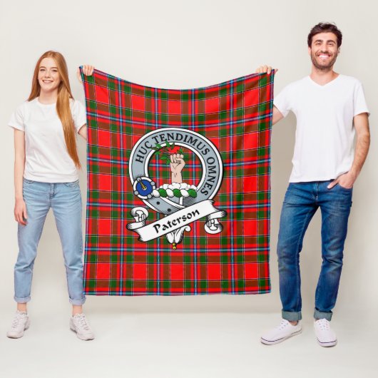 Couverture Polaire Paterson Clan Badge Tartan Plaid (En situation)