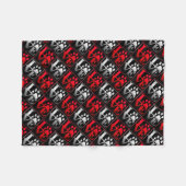 Couverture Polaire Pâtes d'amour rouge et argent Motif petit (Devant (Horizontal))