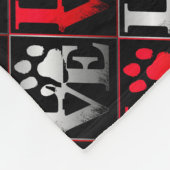 Couverture Polaire Pâtes d'amour rouge et argent Motif petit (Coin)