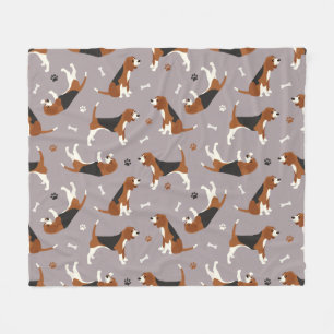 Couverture Polaire Pâtes et os Beagle mignons Gris