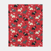 Couverture Polaire Pâtes et os de Terrier écossais (Devant)