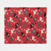 Couverture Polaire Pâtes et os de Terrier écossais (Devant (Horizontal))