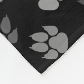 Couverture Polaire Pâtes Grises Sur Noir Avec Monogramme Et Nom (Coin)