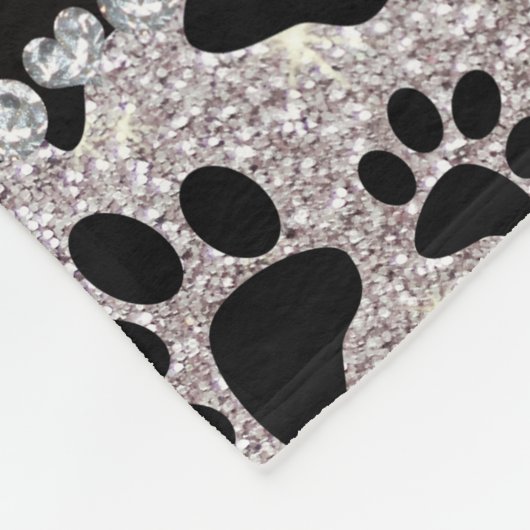 Couverture Polaire Pâtes pour chien noir parties scintillant argent d (Coin)