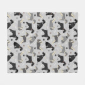 Couverture Polaire Pâtes Schnauzer et Blanche en polaire (Devant (Horizontal))