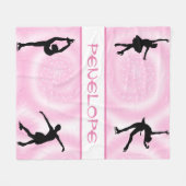 Couverture Polaire Patinage artistique Patinage rose serrl Blanche po (Devant (Horizontal))