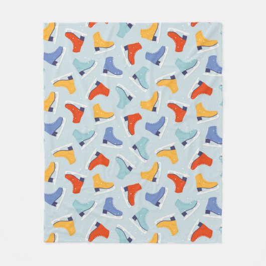 Couverture Polaire Patinage de glace coloré Motif d'hiver (Devant)