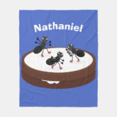 Couverture Polaire Patinage sur glace de fourmis joyeuses sur dessin  (Devant)